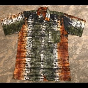 Short Sleeve Batik Dress Shirt